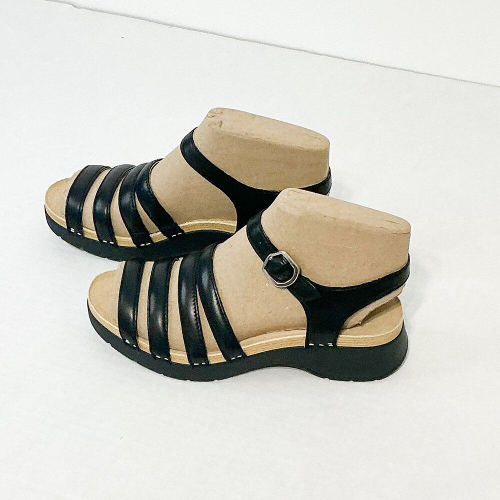 DANSKO NWB Sz 38 Black Nappa Leather Roxie Comfort Sandals - Picture 4 of 13